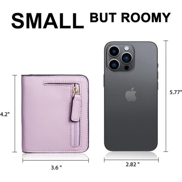 Slim Bifold Credit Card Holder, Violet - Picture 4 of 6